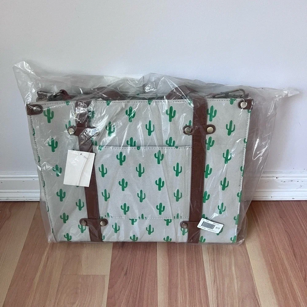 NEW Modcloth Camp Director Tote in Cactus - Carry All Satchel Cross Body Work